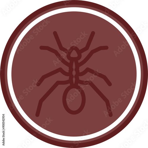 Ant Farm Vector Line Double Circle Maroon