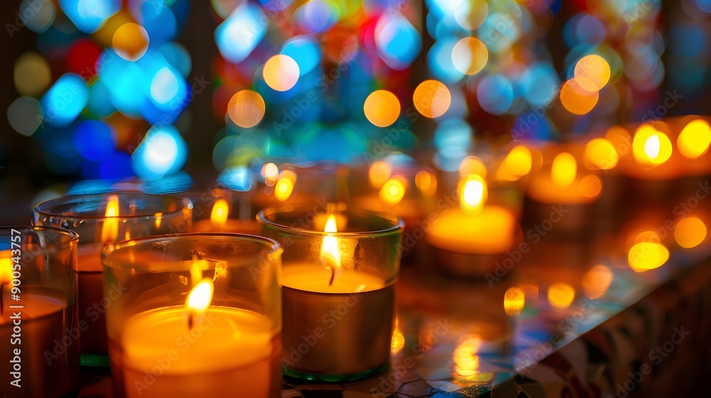 Close up of candles in a church. Close up of candles in a church.