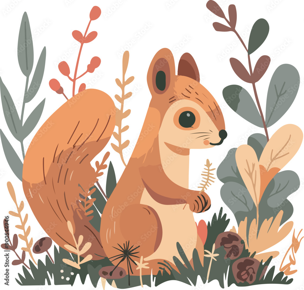 Whimsical Squirrel in Foliage Whimsical Squirrel in Foliage