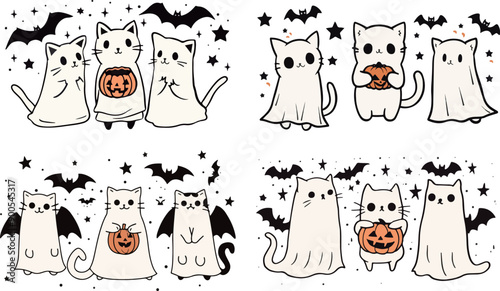 Cats in Halloween Costumes Collection