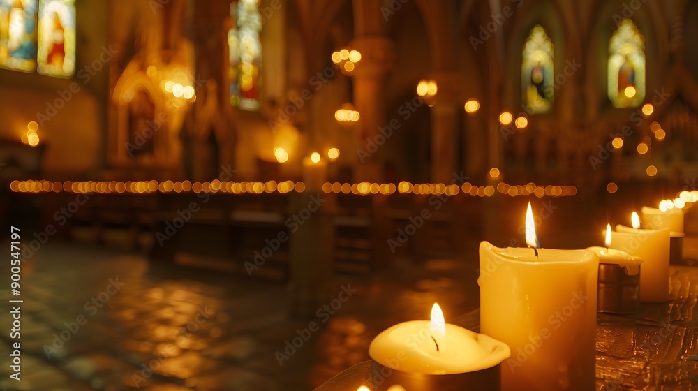 Close up of candles in a church. Close up of candles in a church.
