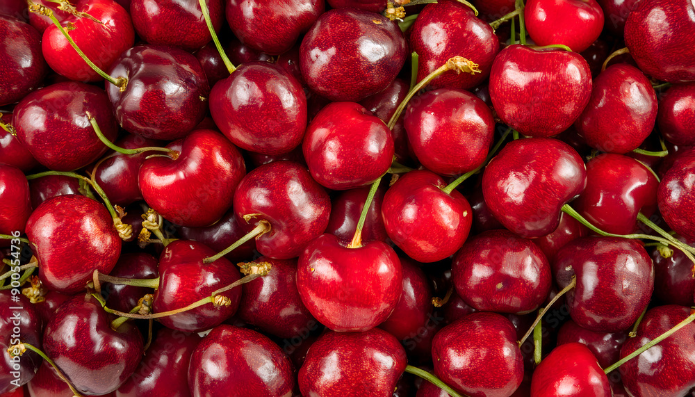 A lot of fresh cherries. pattern. background. A lot of fresh cherries. pattern. background.