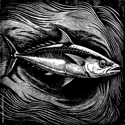 A fish is swimming in the water