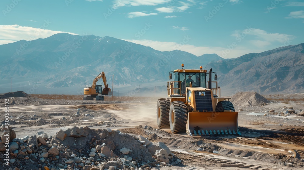 © AgungRikhi - Yellow Construction Vehicles in Desert