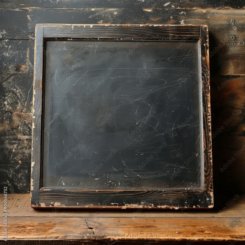 Fototapeta premium Close up of an old weathered chalkboard with scratches