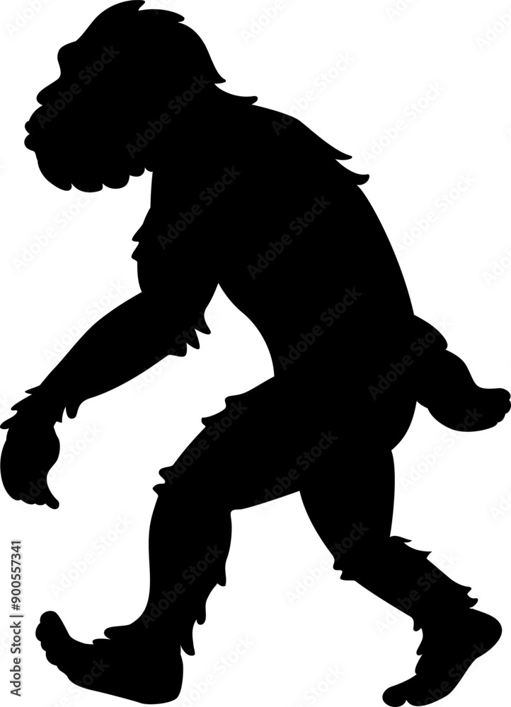 Fototapeta premium 歩く猿人のアイコン