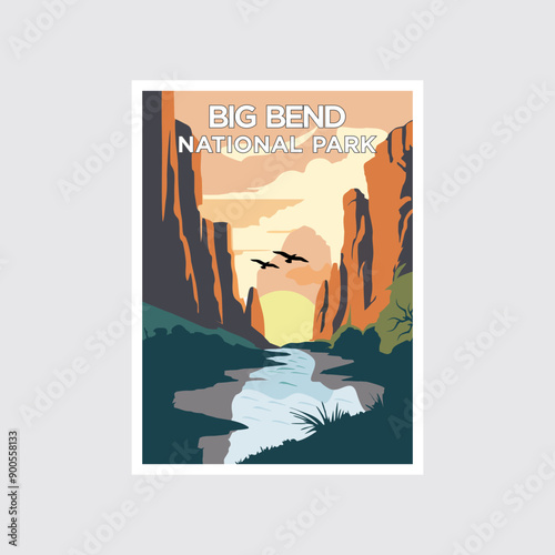 Big Bend National Park poster vector illustration design
