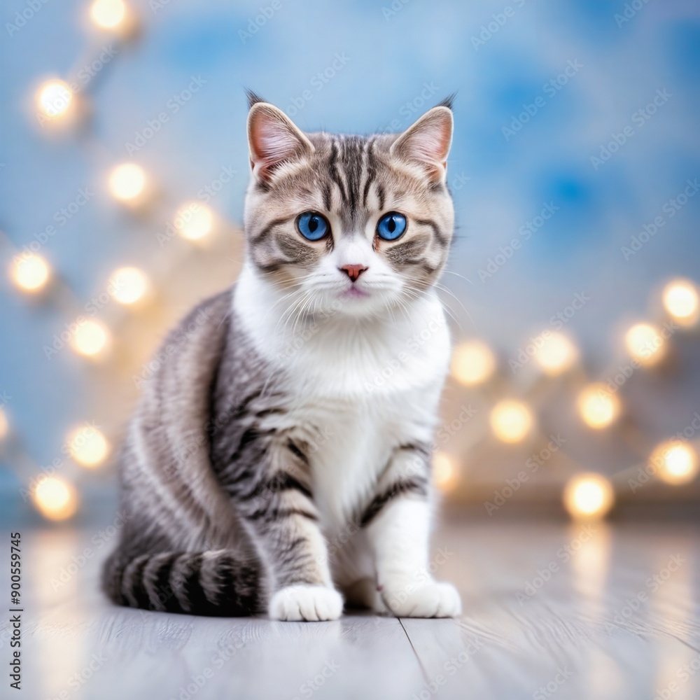 Scottish Kitten Black and Grey Blue Eye - 01 Scottish Kitten Black and Grey Blue Eye - 01