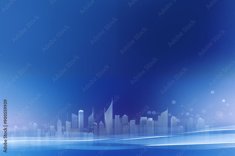 Blue gradient background city silhouette skyline background Blue gradient background city silhouette skyline background