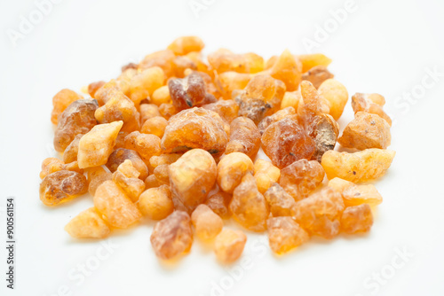 Frankincense or olibanum aromatic resin for incense and perfume cosmetic.