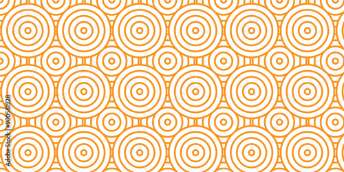 Overlapping abstract traditional geometric creative wave circle minimal lapping textile round vector texture. orange an brown fabric lapping element repeat swirl geometrical background.