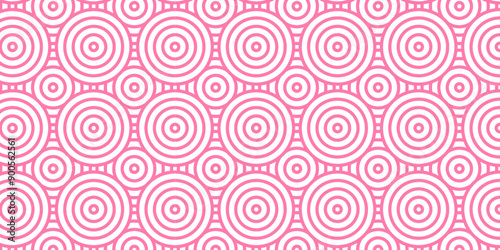  Vector overlapping Pattern Minimal diamond geometric pink color spiral line waves abstract wave line. seamless pink tile stripe overlap creative retro circle line fabric pattern white background.