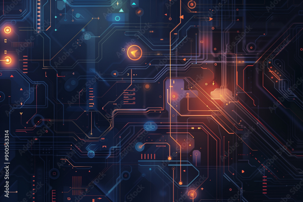 Computer motherboard circuit technology background