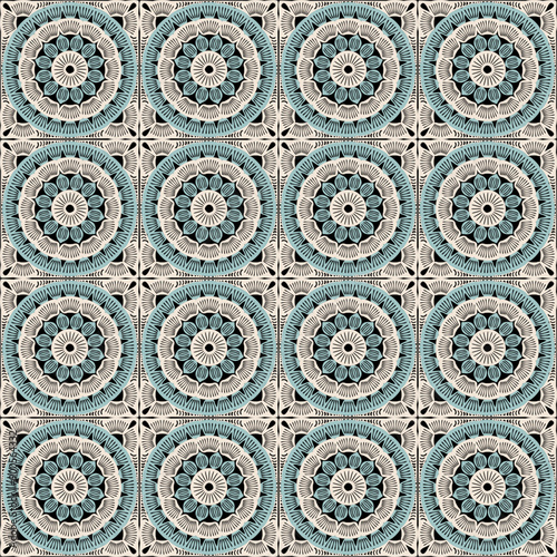 Pattern with crochet granny square wallpaper handmade decorative art design print 