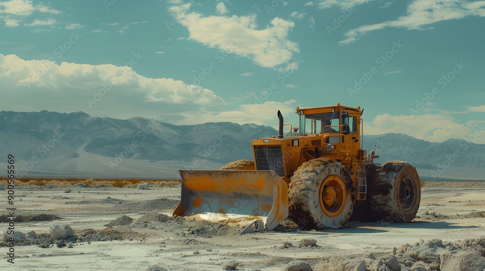 Bulldozer in a Desert Landscape Bulldozer in a Desert Landscape