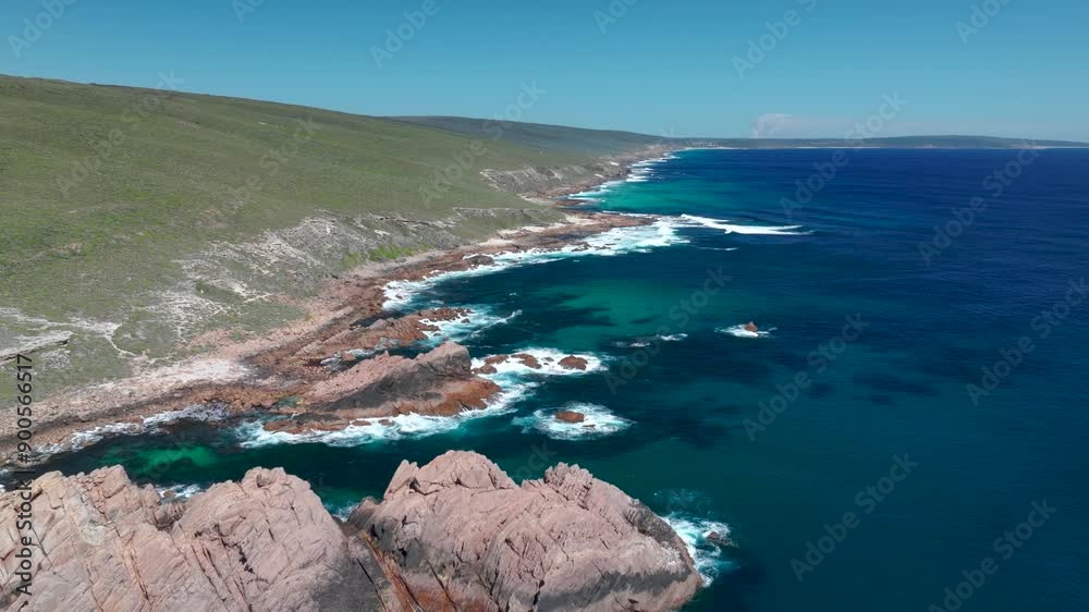 Drone of the sea with superb cliff at the Leeuwin-Naturaliste National Park in Australia Drone of the sea with superb cliff at the Leeuwin-Naturaliste National Park in Australia