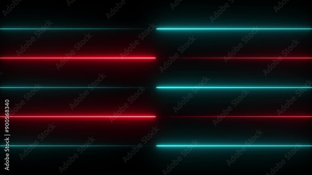 Abstract glowing neon lights blinking lines moving animation. colorful neon line moving on background. Seamless loop animation of glowing neon lines streaming across on black background