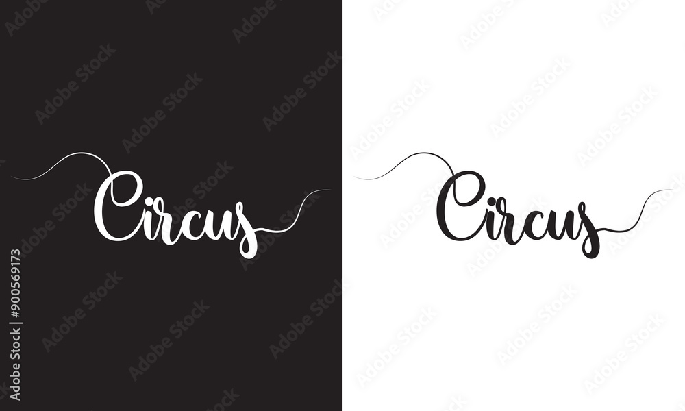 Circus typography clip art design on plain white and black isolated background for sign, decal, card, shirt, hoodie, sweatshirt, apparel, tag, mug, icon, poster or badge. Vector illustration. EPS 10 Circus typography clip art design on plain white and black isolated background for sign, decal, card, shirt, hoodie, sweatshirt, apparel, tag, mug, icon, poster or badge. Vector illustration. EPS 10