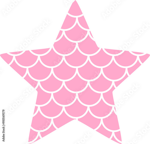 Mermaid scale star in pink