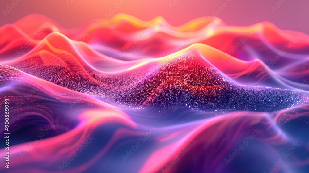 Obraz premium Gradient waves with a sense of fluid motion