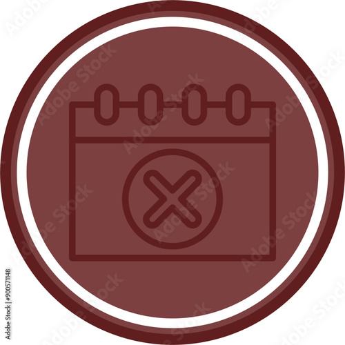  Cancel Event Vector Line Double Circle Maroon