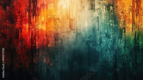 Grunge texture with bright tech overlays