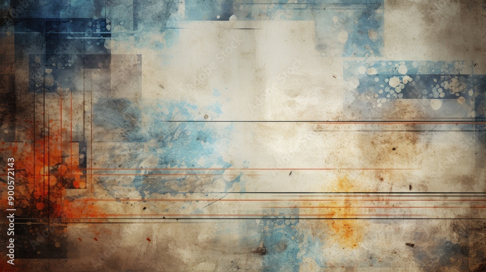 Obraz premium Grunge texture with bright tech overlays