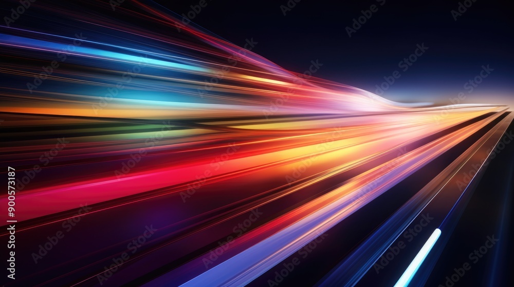 Holographic light trails in a vibrant color palette Holographic light trails in a vibrant color palette