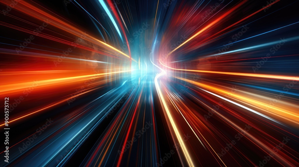 Holographic light trails in a vibrant color palette Holographic light trails in a vibrant color palette