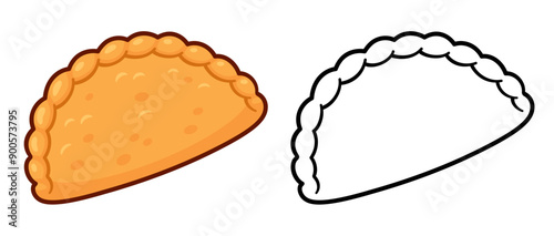 Deep fried empanada drawing