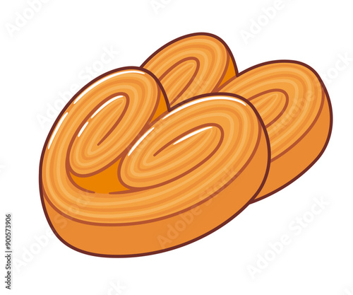Palmier pastry drawing