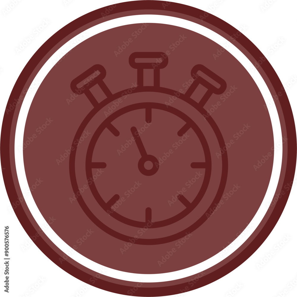 Stopwatch Vector Line Double Circle Maroon Stopwatch Vector Line Double Circle Maroon