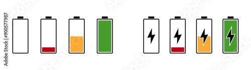 Green Battery Charging Icon - Battery Low to Full Indicator