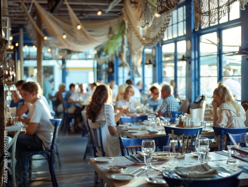 Cozy nautical-themed restaurant interior