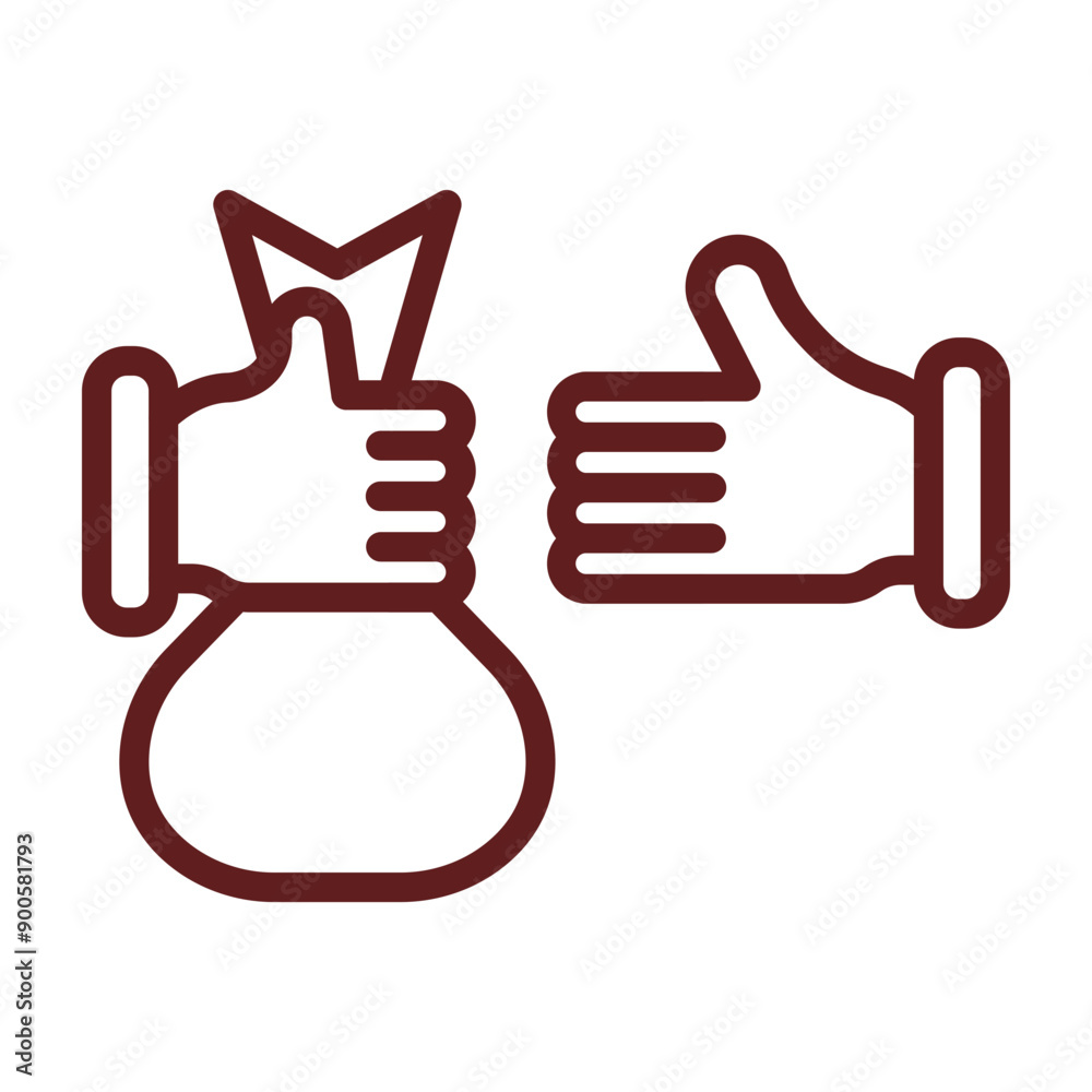 Obraz premium Bribe Vector Line Maroon Design