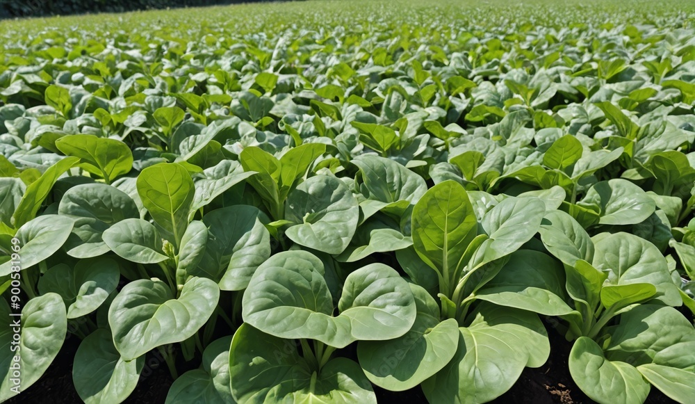 Organic Green Spinach Harvest in Lush Farmland Organic Green Spinach Harvest in Lush Farmland