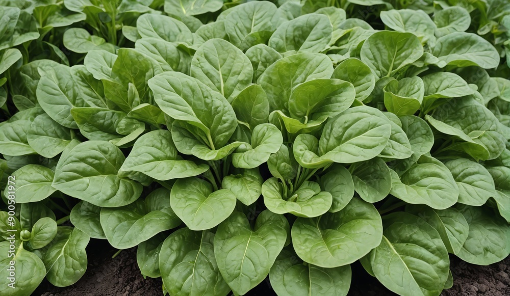 Organic Green Spinach Harvest in Lush Farmland