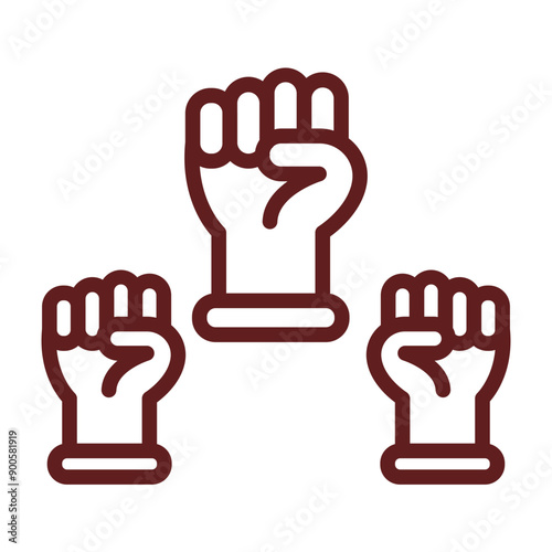 Protest Vector Line Maroon Design