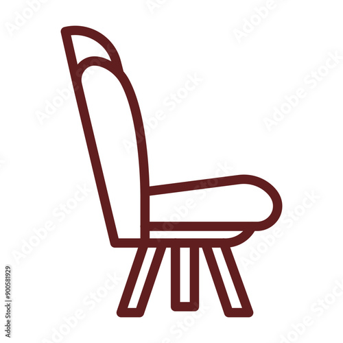 Seat Vector Line Maroon Design