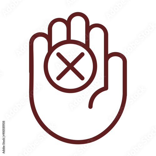 Refuse Vector Line Maroon Design