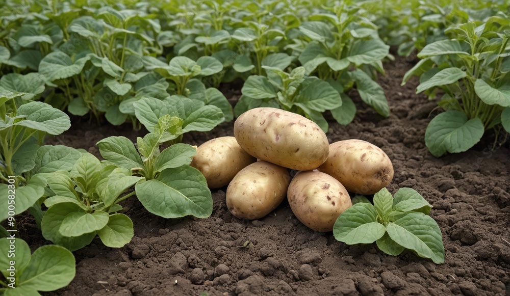 Rustic Potato Harvest A Field of Freshness and Growth Rustic Potato Harvest A Field of Freshness and Growth