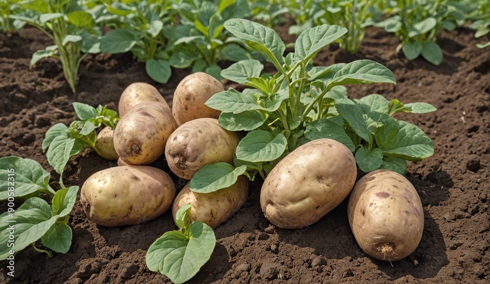 Rustic Potato Harvest A Field of Freshness and Growth Rustic Potato Harvest A Field of Freshness and Growth