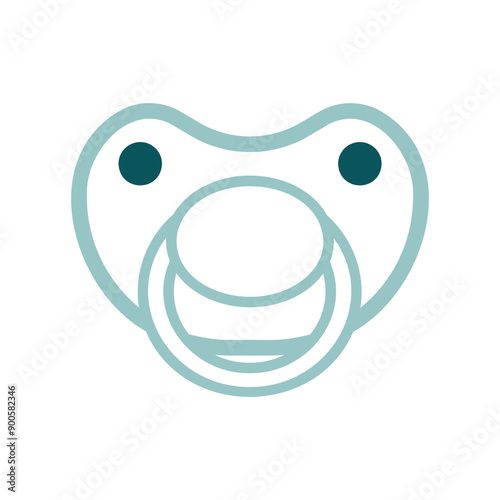 Baby dummy teat vector isolated icon
