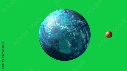 slow rotation of unknown planet with orbiting moon
