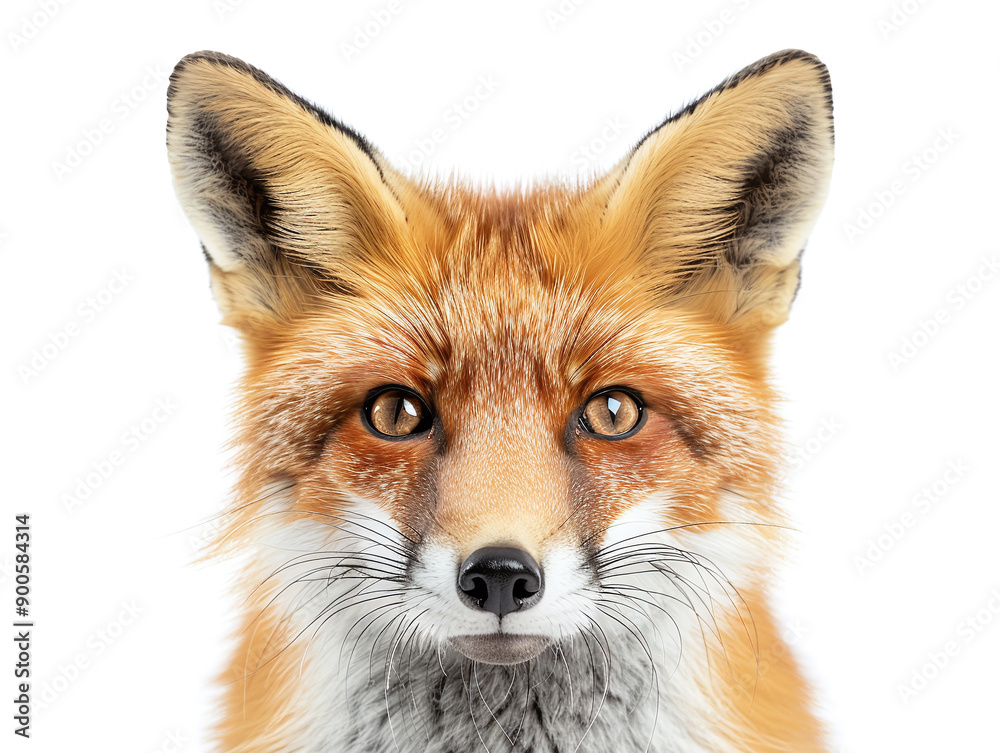red fox isolated on white