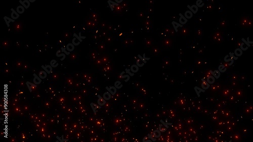 Enhance your video projects with this high-resolution fire particles clip. The black background provides the perfect canvas for glowing particles, adding dramatic and intense visual effects.