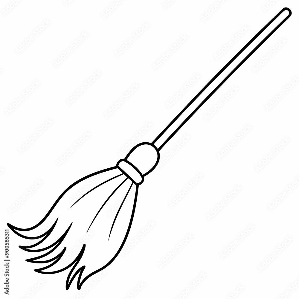 broom isolated on white silhouette vector illustration broom isolated on white silhouette vector illustration