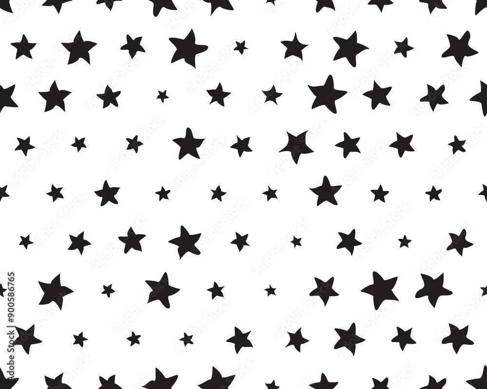 Seamless pattern with black stars Seamless pattern with black stars