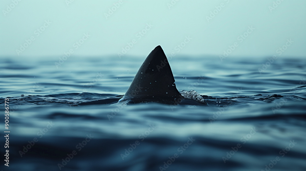 Naklejka premium 海をさまようサメ