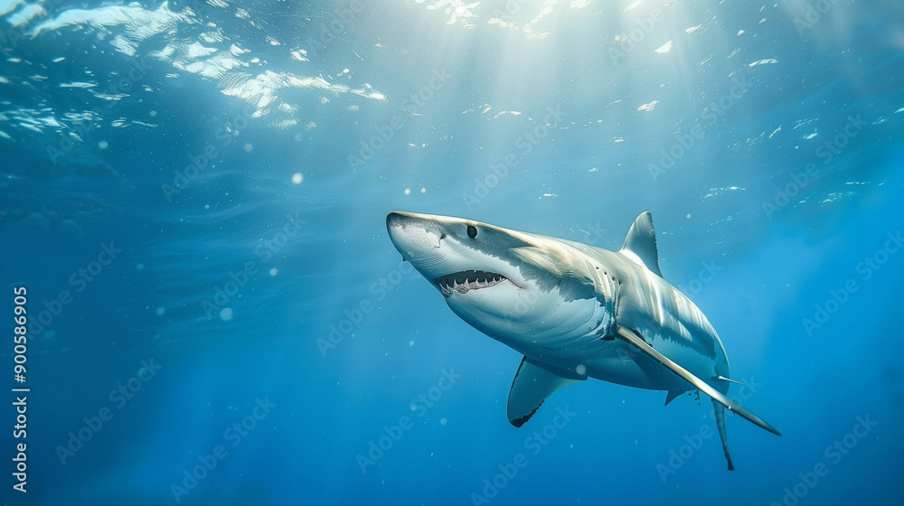 Fototapeta premium 海をさまようサメ